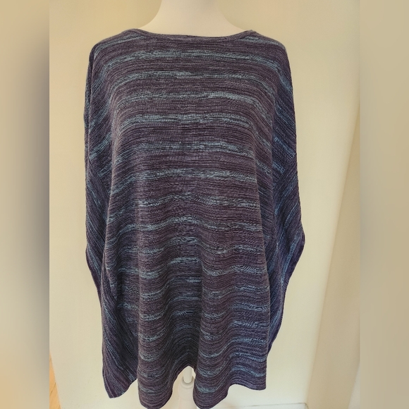 Pure J Jill Blue Knit Poncho Sweater Pullover Size S/M - Picture 2 of 11
